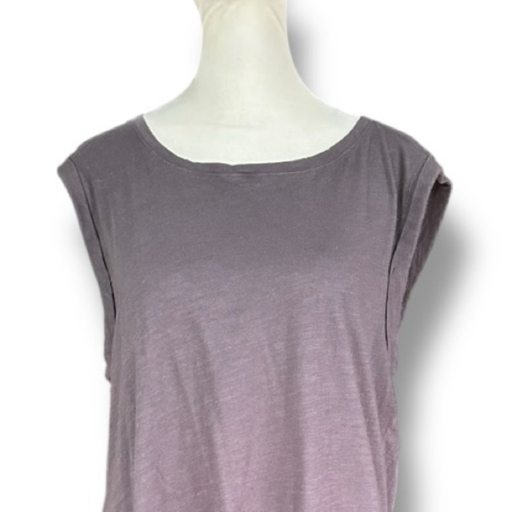 Michael Stars Gray Cotton Rolled Shoulder Sleeveless Shift Mini Dress | Large - Picture 3 of 12